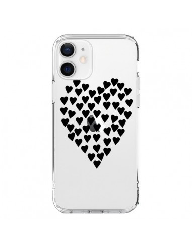 iPhone 12 and 12 Pro Case Hearts Love Black Clear - Project M