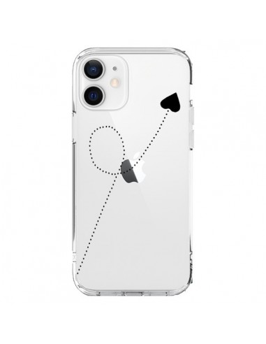 Cover iPhone 12 e 12 Pro Travel to your Heart Nero Viaggio Cuore Trasparente - Project M