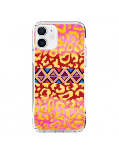 Cover iPhone 12 e 12 Pro Tribal Leopardo Rosa - Ebi Emporium