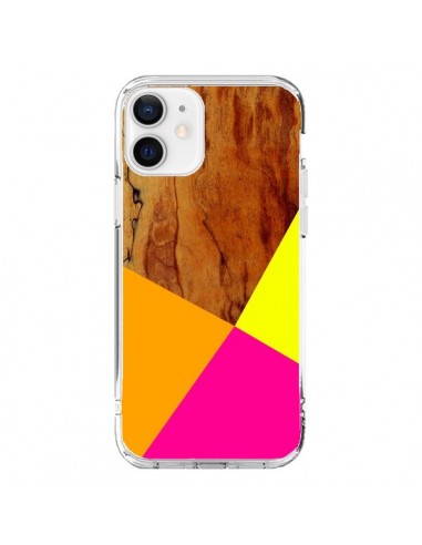 iPhone 12 and 12 Pro Case Wooden Colour Block Wood Aztec Tribal - Jenny Mhairi