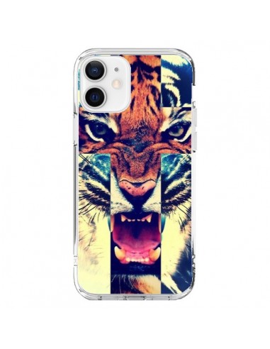 Coque iPhone 12 et 12 Pro Tigre Swag Croix Roar Tiger - Laetitia