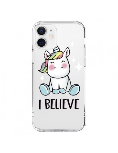 Cover iPhone 12 e 12 Pro Unicorno I Believe Trasparente - Maryline Cazenave