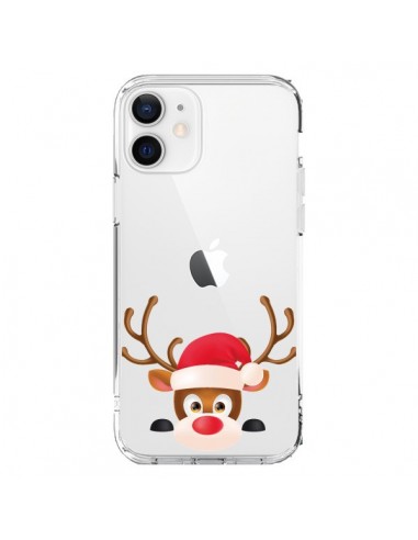 Cover iPhone 12 e 12 Pro Renna di Natale Trasparente - Nico