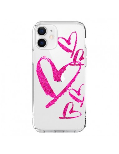 Cover iPhone 12 e 12 Pro Pink Heart Cuore Rosa Trasparente - Sylvia Cook