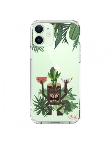 Coque iPhone 12 Mini Tiki Thailande Jungle Bois Transparente - Chapo