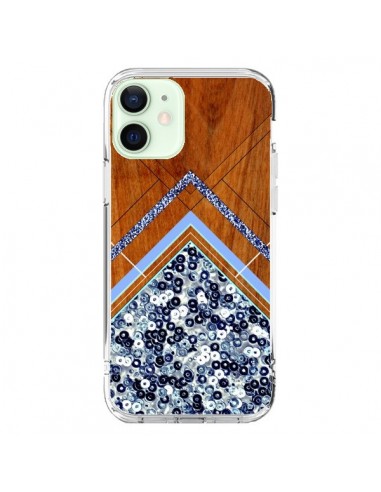 Cover iPhone 12 Mini Sequin Geometria Legno Azteco Aztec Tribal - Jenny Mhairi