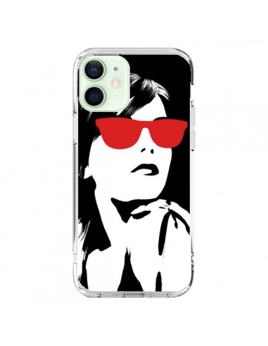 Cover iPhone 12 Mini Ragazza Occhiali Rosso - Jonathan Perez