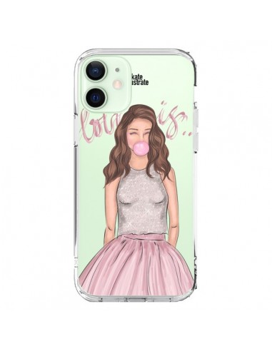 iPhone 12 Mini Case Bubble Girl Tiffany Pink Clear - kateillustrate