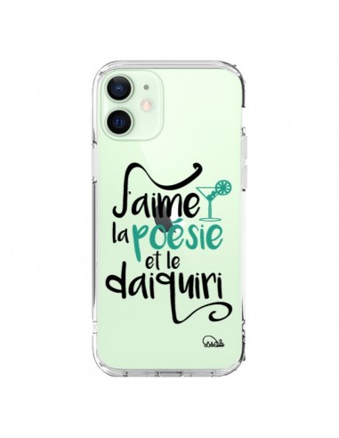 Cover iPhone 12 Mini J'aime la poésie e le daiquiri Trasparente - Lolo Santo