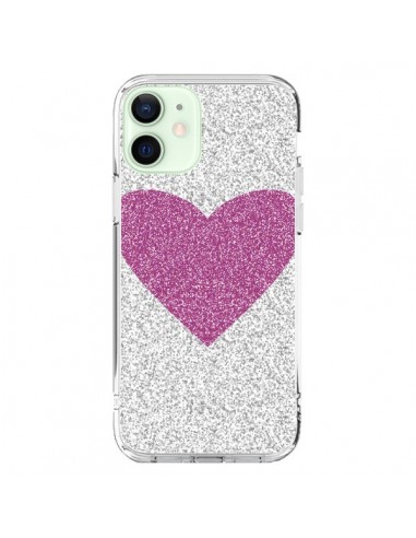 iPhone 12 Mini Case Heart Pink Argento Love - Mary Nesrala