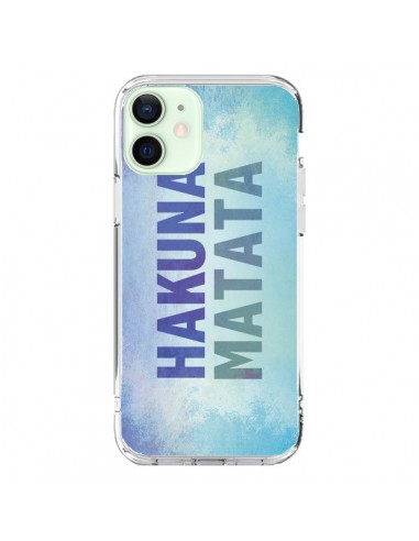 Coque iPhone 12 Mini Hakuna Matata Roi Lion Bleu - Mary Nesrala