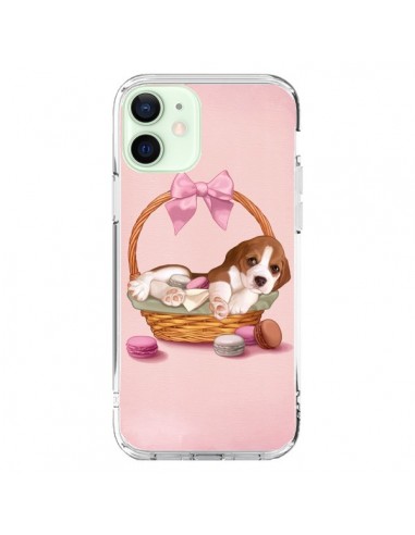 Cover iPhone 12 Mini Cane Panier Papillon Macarons - Maryline Cazenave