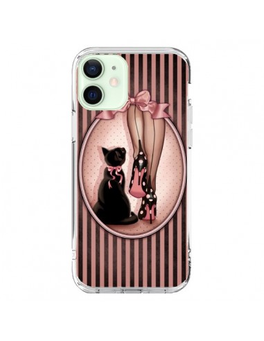 Cover iPhone 12 Mini Lady Gatto Papillon Pois Scarpe - Maryline Cazenave