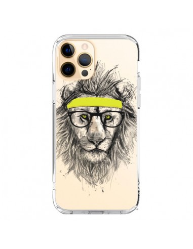 Cover iPhone 12 Pro Max Hipster Leone Trasparente - Balazs Solti