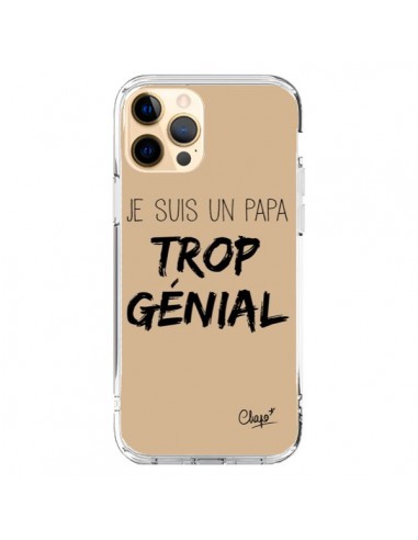 Cover iPhone 12 Pro Max Sono un Papà Geniale Beige - Chapo