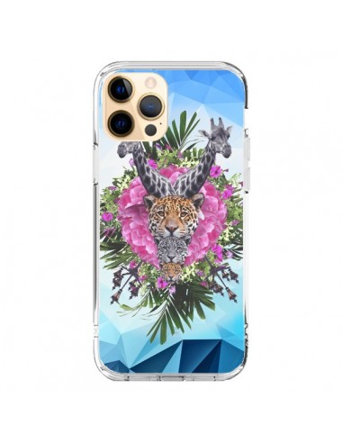 Cover iPhone 12 Pro Max Giraffe Leoni Tigri Giungla - Eleaxart