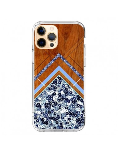 Cover iPhone 12 Pro Max Sequin Geometria Legno Azteco Aztec Tribal - Jenny Mhairi