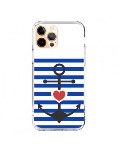 Coque iPhone 12 Pro Max Mariniere Encre Marin Coeur - Jonathan Perez