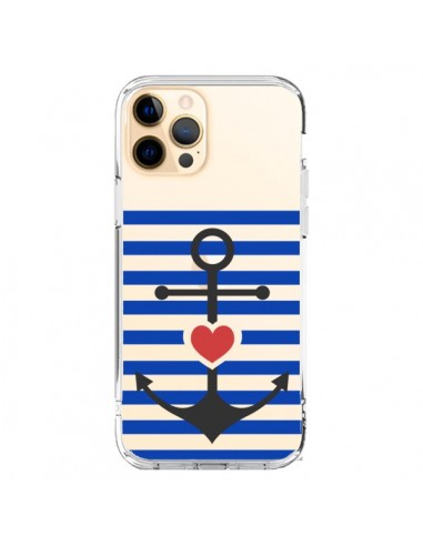 Cover iPhone 12 Pro Max Ancora Marina Cuore Trasparente - Jonathan Perez