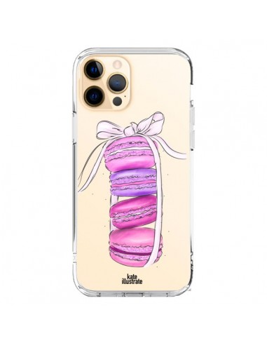 Cover iPhone 12 Pro Max Macarons Rosa Viola Trasparente - kateillustrate