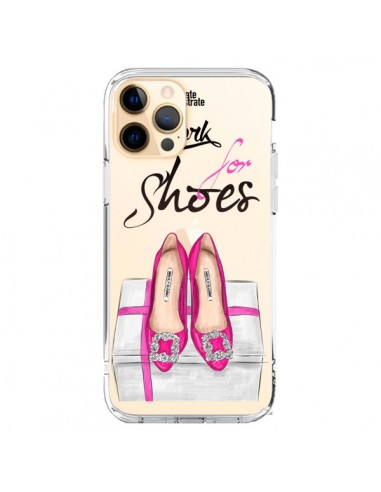 Coque iPhone 12 Pro Max I Work For Shoes Chaussures Transparente - kateillustrate