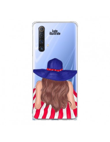 Coque Realme X50 5G Beah Girl Fille Plage Transparente - kateillustrate