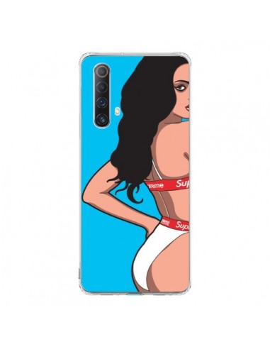 Coque Realme X50 5G Pop Art Femme Bleu - Mikadololo