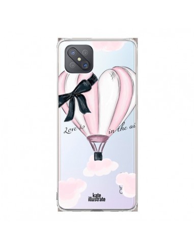 Coque Oppo Reno4 Z 5G Love is in the Air Love Montgolfier Transparente - kateillustrate