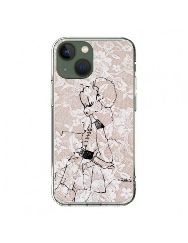 Cover iPhone 13 Bozza Donna Pizzo Fashion Mode - Cécile