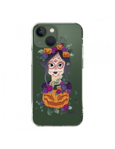 Cover iPhone 13 Donna Occhi Chiusi Santa Muerte Trasparente - Chapo