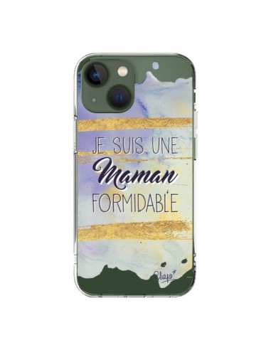 Cover iPhone 13 Sono una Mamma Formidabile Viola Trasparente - Chapo