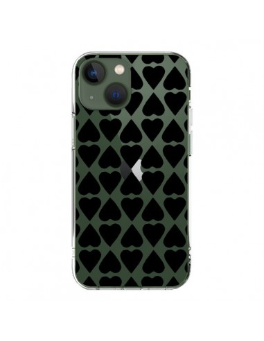 Cover iPhone 13 Cuore Nero Trasparente - Project M