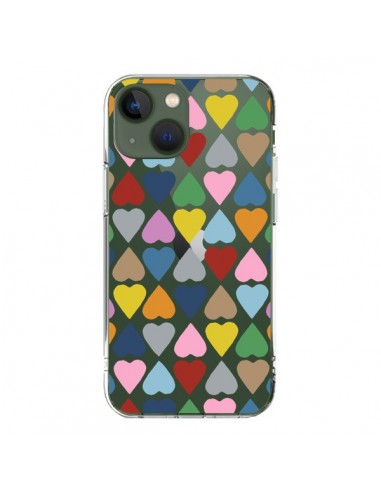 Coque iPhone 13 Coeurs Heart Couleur Transparente - Project M