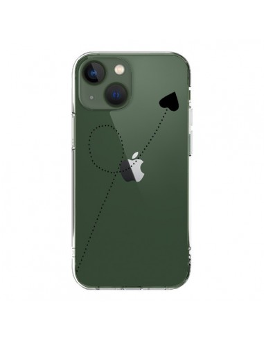 Cover iPhone 13 Travel to your Heart Nero Viaggio Cuore Trasparente - Project M