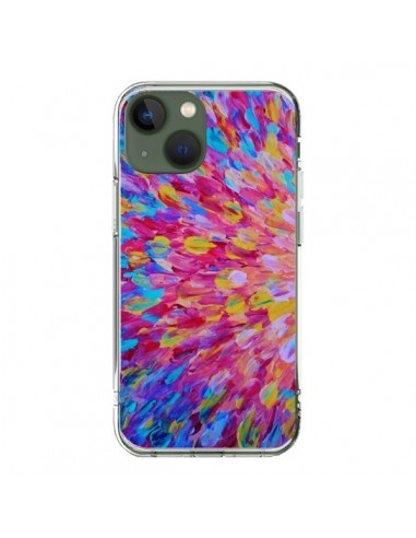 Cover iPhone 13 Fiori Blu Rosa Splash - Ebi Emporium