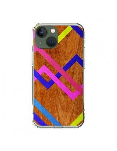 Cover iPhone 13 Rosa Giallo Legno Azteque Aztec Tribal - Jenny Mhairi