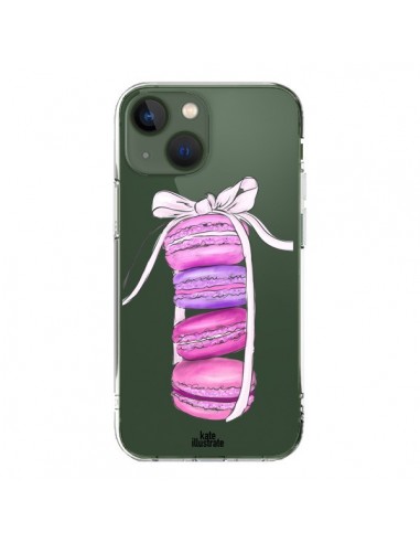 Cover iPhone 13 Macarons Rosa Viola Trasparente - kateillustrate