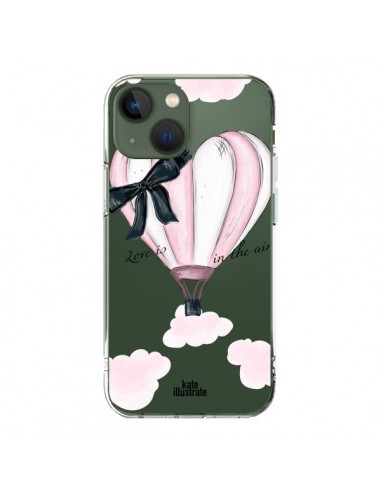 Coque iPhone 13 Love is in the Air Love Montgolfier Transparente - kateillustrate