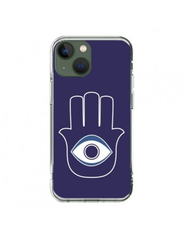 Cover iPhone 13 Mano di Fatima Occhio Blu - Laetitia