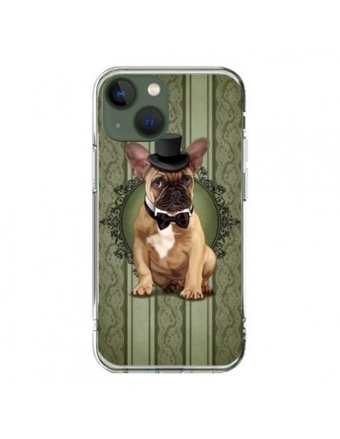 Cover iPhone 13 Cane Bulldog Papillon Cappello - Maryline Cazenave