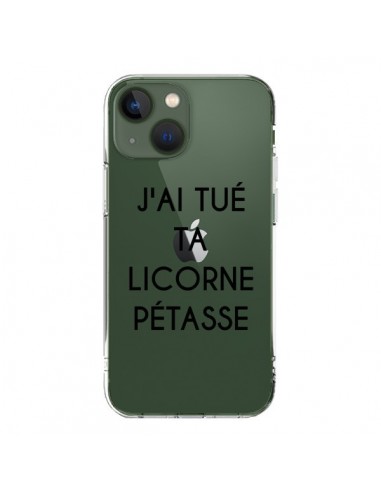 Cover iPhone 13 Tué Licorne Pétasse Trasparente Unicorno - Maryline Cazenave