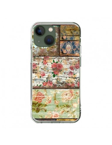 Cover iPhone 13 Lady Rococo Legno Fiori - Maximilian San