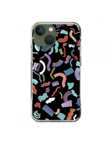 Cover iPhone 13 Curly and Zigzag Stripes Nero - Ninola Design