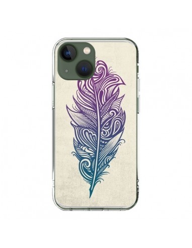 Coque iPhone 13 Feather Plume Arc En Ciel - Rachel Caldwell