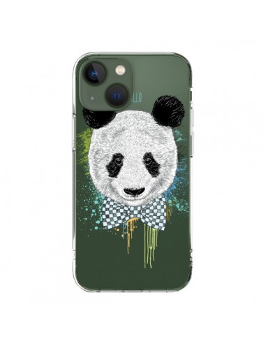 Cover iPhone 13 Panda Papillon Trasparente - Rachel Caldwell