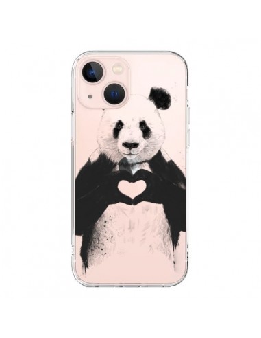 iPhone 13 Mini Case Panda All You Need Is Love Lion - Balazs Solti