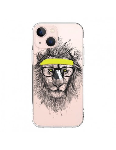 Cover iPhone 13 Mini Hipster Leone Trasparente - Balazs Solti