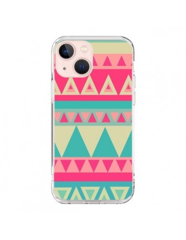 Cover iPhone 13 Mini Azteco Rosa Verde - Eleaxart