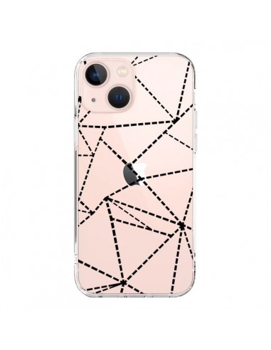 iPhone 13 Mini Case Lines Points Abstract Black Clear - Project M