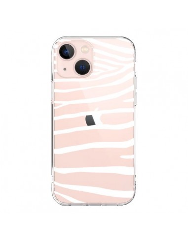 Coque iPhone 13 Mini Zebre Zebra Blanc Transparente - Project M